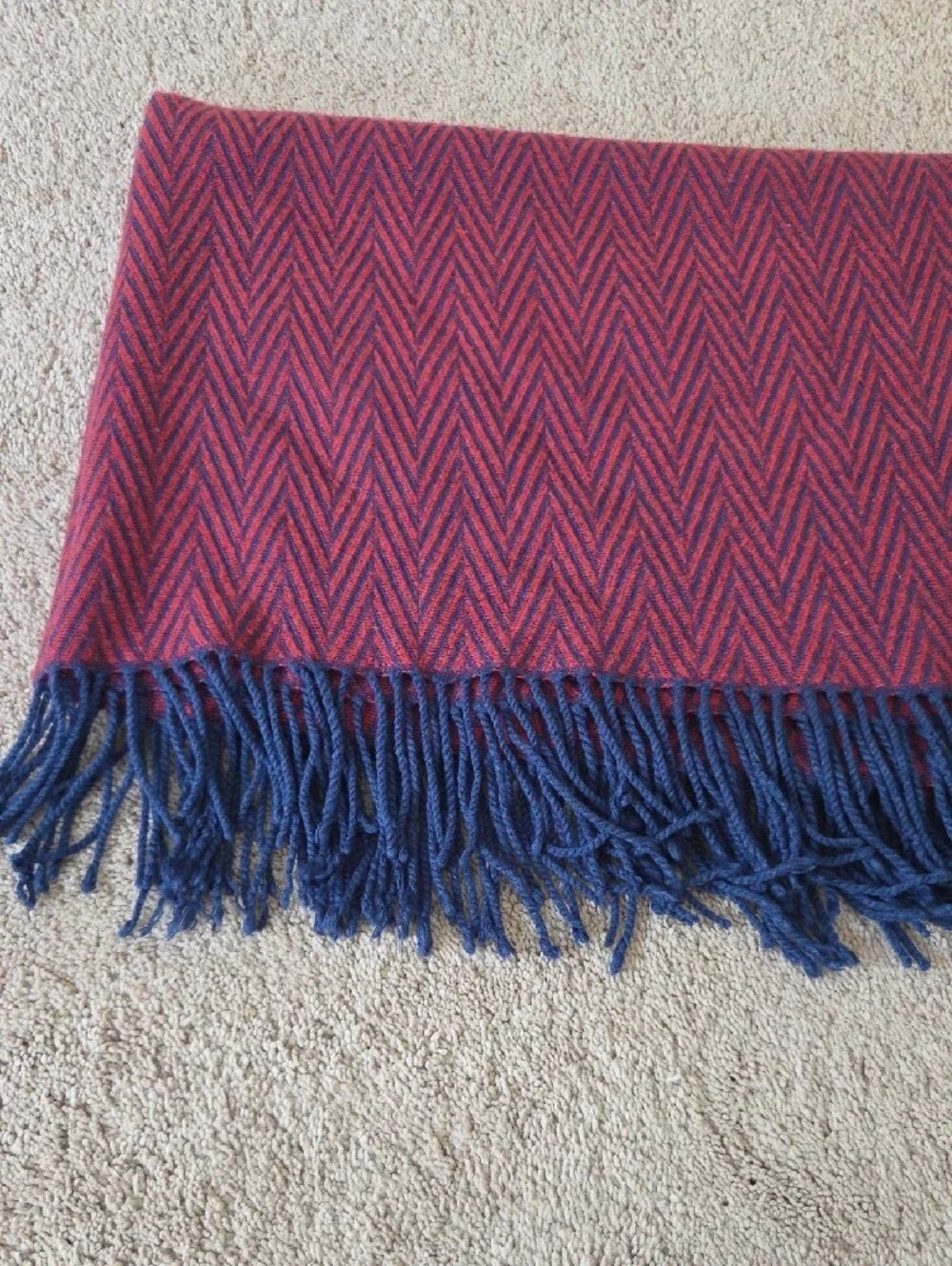 MacKenzie-Childs Red And Blue Chevron Throw 50x60